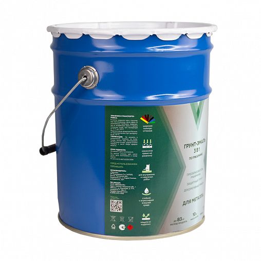 Грунт-эмаль по ржавчине 3 в 1 V, матовая, 10 кг, черная фото