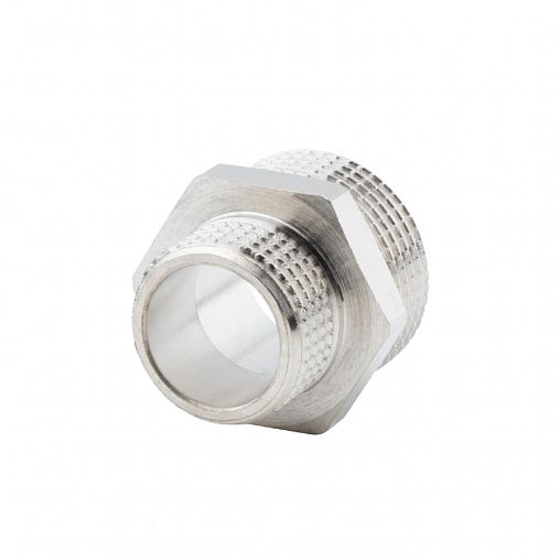 Ниппель переходной латунный никелированный Alato с наружной резьбой 3/4" x 1/2" фото