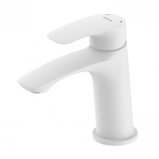 Смеситель для раковины с коротким изливом Milardo Rora, белый матовый фото