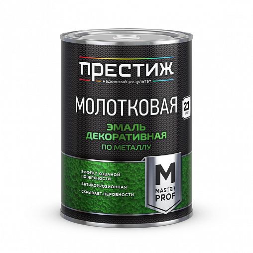 Эмаль декоративная по металлу молотковая Престиж, 0,8 л, черная фото