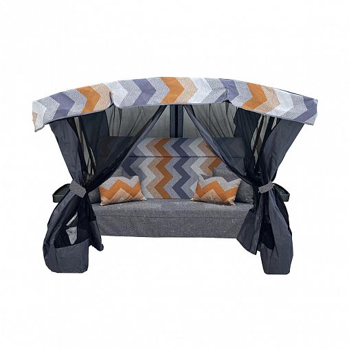 Качели садовые Ранго Премиум Руна, трехместные, 235 x 145 x 175 см, каркас графит фото