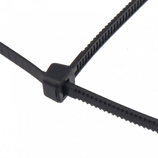 Хомут-стяжка с тройным замком Rexant, нейлон, 7,6 x 400 мм, 100 шт, черный фото