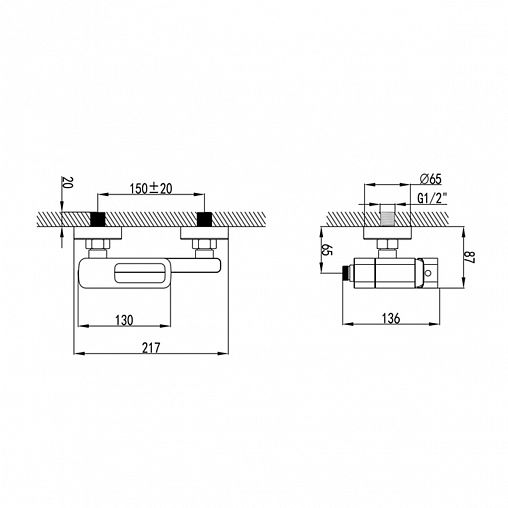 Смеситель для ванны IDDIS Slide, черный матовый фото