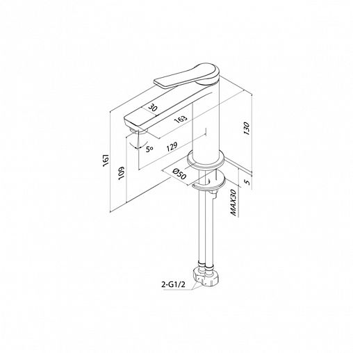 Смеситель для раковины с коротким изливом IDDIS Parker, графит фото