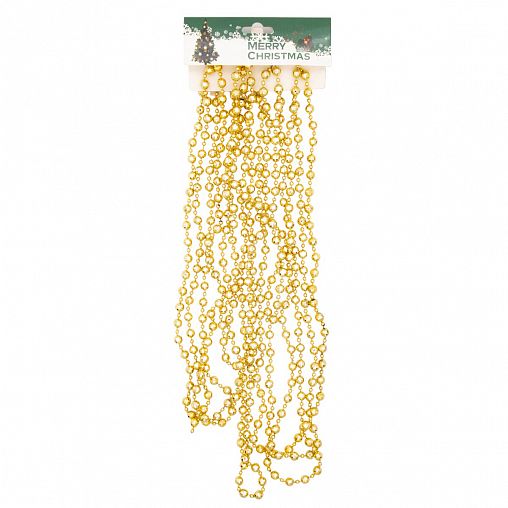 Бусы Шарики, d 8 мм, 5,4 м, золото фото