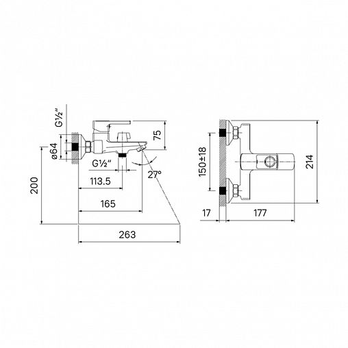 Смеситель для ванны IDDIS Bild, хром фото