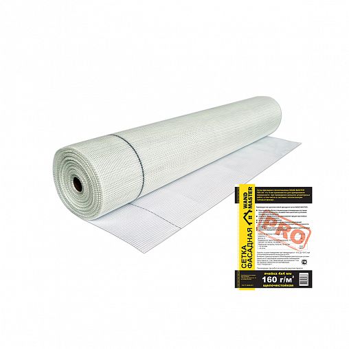 Сетка фасадная стеклотканевая Wand Master Pro, ячейка 4 x 4 мм, 160 г ...