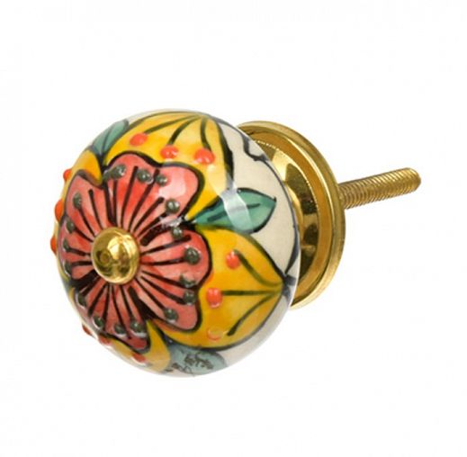 Ручка для мебели Blumen Haus Марокканский узор, керамическая, ручная роспись фото