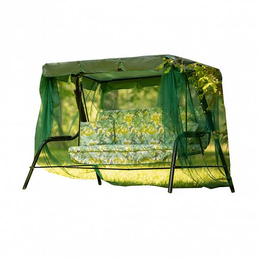 Качели садовые Olsa Варна, трехместные, 231 x 126 x 147,8 см, каркас зеленый фото