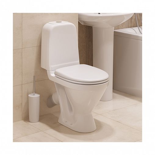 Унитаз напольный ободковый Sanita Самарский Стандарт, 65,3 x 35 x 81 см, белый фото