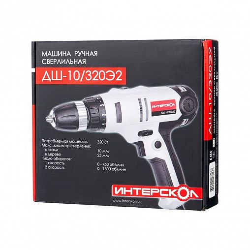 Дрель-шуруповерт Интерскол ДШ-10/320Э2 (220.1.1.00), 320 Вт фото