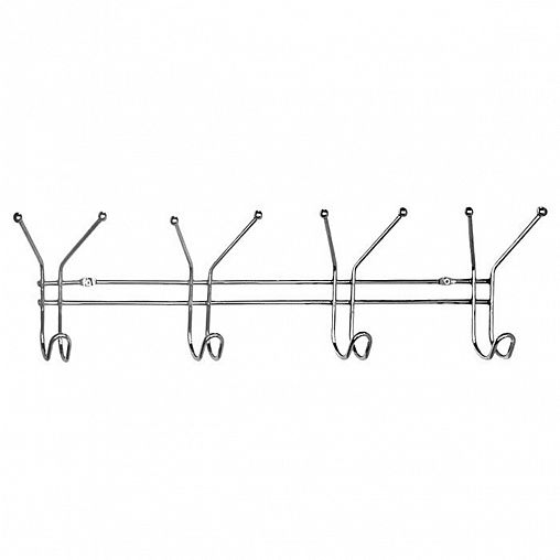 Планка с 4 двойными крючками Milardo, хром фото