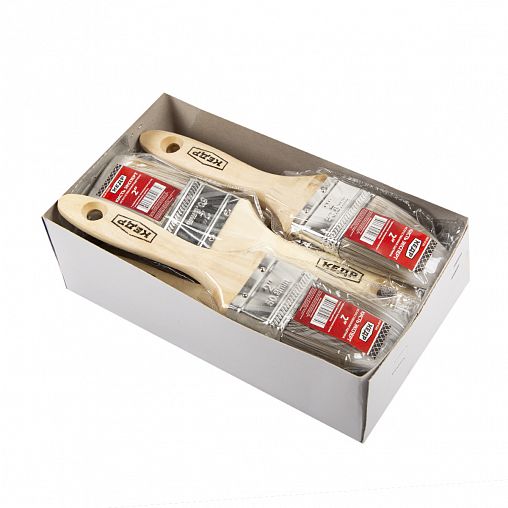 Кисть плоская Кедр Эксперт №2, искусственная щетина, деревянная ручка, 50 мм фото