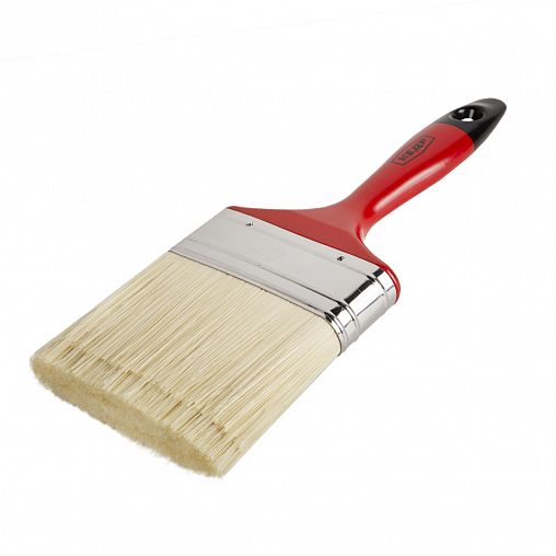 Кисть плоская Кедр №4, смешанная щетина, пластиковая ручка, 100 мм фото