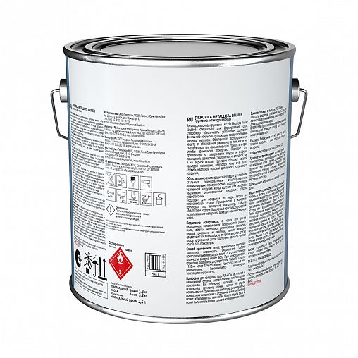 Грунтовка антикоррозийная Metallista Primer TIKKURILA, 2,5 л, белая, база AP фото