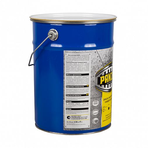 Эмаль универсальная Panzer, молотковая, 5 л, шоколадная фото