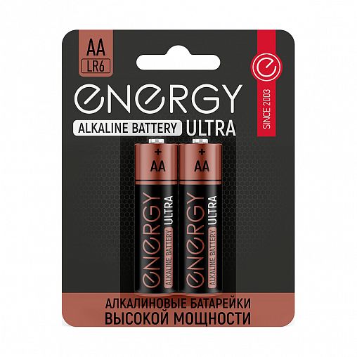 Батарейка Energy Ultra LR6/2B, типоразмер АА, 2 шт фото