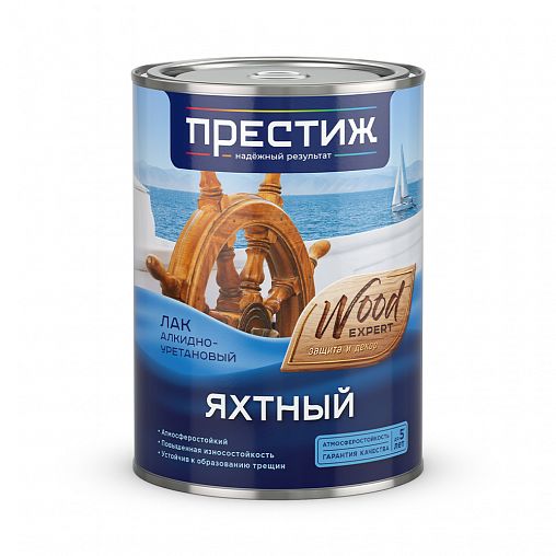 Лак яхтный Престиж, алкидно-уретановый, глянцевый, 0,9 л фото