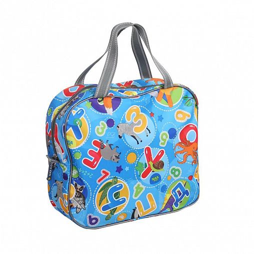 Сумка-папка Nika Буквы СП1/1, 34 x 10 x 30 см, голубая фото