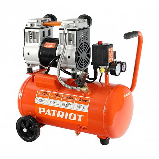 Компрессор поршневой безмасляный Patriot WO 24-220, 1250 Вт фото