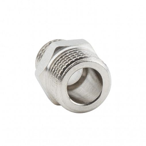 Ниппель переходной латунный никелированный Alato с наружной резьбой 3/8" x 1/4" фото