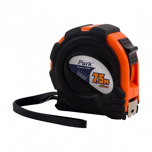 Рулетка Park, с фиксатором, обрезиненная, 7,5 м x 25 мм фото