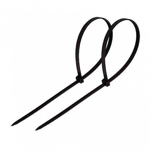 Хомут-стяжка Rexant, нейлон, 4,8 x 300 мм, 100 шт, черный фото