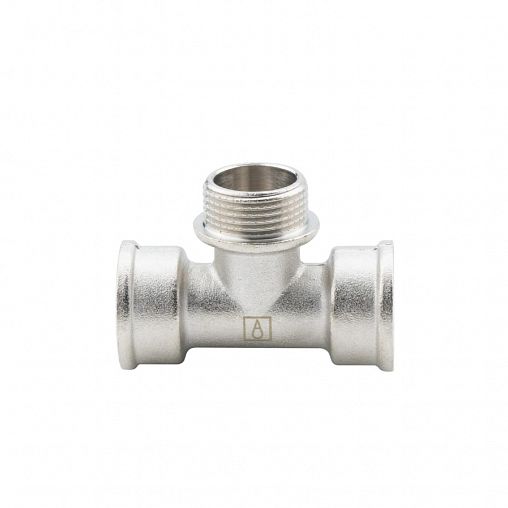 Тройник латунный никелированный Alato внутренняя-наружная-внутренняя резьба 3/4" фото