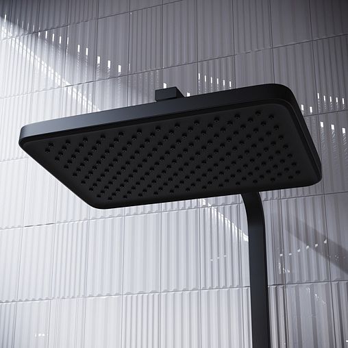 Душевая система с тропическим душем IDDIS Slide, с управлением Push Control, черная матовая фото