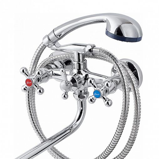 Смеситель для ванны с душем Fauzt FZs-428-54, с длинным изливом, двухвентильный, хром фото