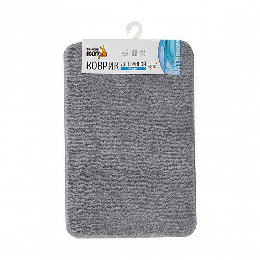 Коврик для ванной Рыжий кот Pastel, 40 x 60 см, серый фото