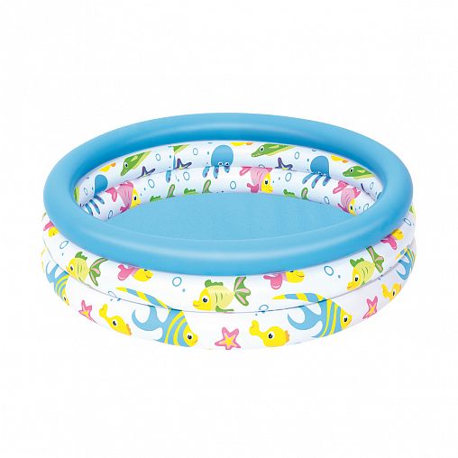 Бассейн надувной детский Bestway Океан, 102 x 25 см, 101 л фото