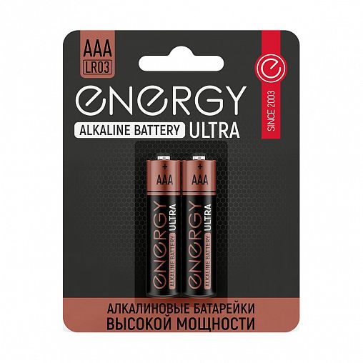 Батарейка Energy Ultra LR03/2B, типоразмер ААА, 2 шт фото