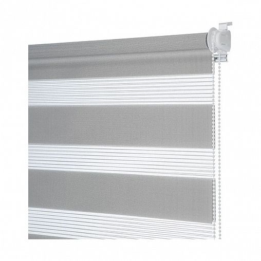 Рулонная штора день-ночь Decofest Бейс, серая, миниролл, 55 x 160 см фото