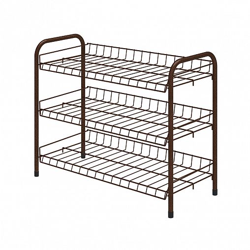 Этажерка для обуви Nika ЭТ5, 3 полки, 66 x 28 x 52 см, медный антик фото