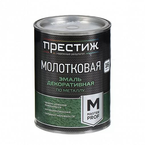 Эмаль декоративная по металлу молотковая Престиж, 0,8 л, серебристая фото