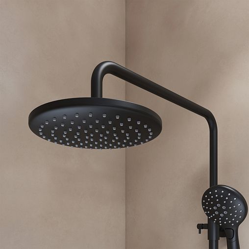 Душевая система с тропическим душем IDDIS Ray, черная матовая фото