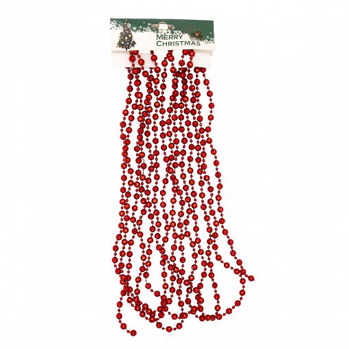 Бусы Шарики, d 8 мм, 5,4 м, красные фото