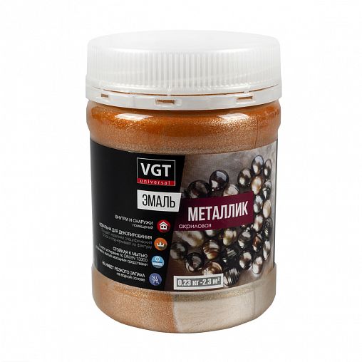 Эмаль универсальная VGT ВД-АК-1179 металлик, 0,23 кг, бронза фото