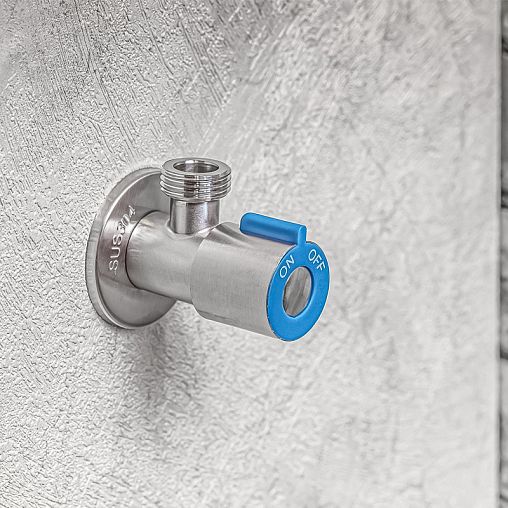 Кран угловой RM, наружная-наружная резьба 1/2" x 1/2", сталь фото