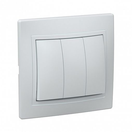 Выключатель трехклавишный встраиваемый IEK Кварта ВС10-3-0-ККм, 10 А, кремовый фото