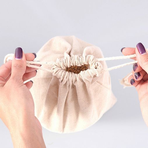 Мешок для хранения продуктов Мультидом, с завязками, лен, 30 x 35 см фото