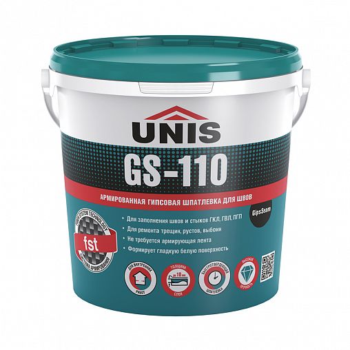 Шпатлевка гипсовая для швов ГКЛ Unis GS-110 GipsSeam, армированная, 5 кг фото