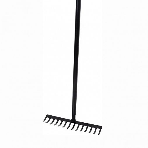 Грабли прямые Plantic by Fiskars Solid, с алюминиевым черенком, 14 зубьев, 1580 мм фото