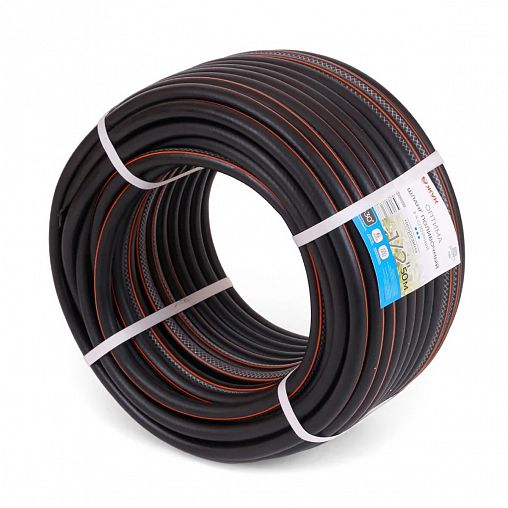 Шланг для полива армированный Жук Оптима, 3 слоя, 1/2", 50 м, черный фото