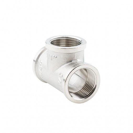 Тройник латунный никелированный Alato внутренняя резьба 3/4" фото