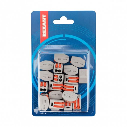 Клемма универсальная Rexant СМК 222-412, 2-проводная, 0,08 - 2,5/4 мм², серая, 20 шт фото