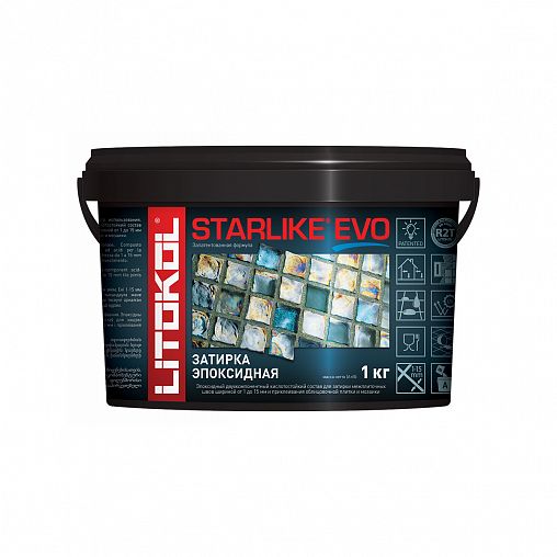 Затирка эпоксидная двухкомпонентная Litokol Starlike Evo S.105, Bianco Titanio, 1 кг фото