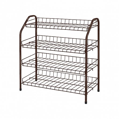 Этажерка для обуви Nika, 4 полки, 70 x 66 x 28 см, медный антик фото