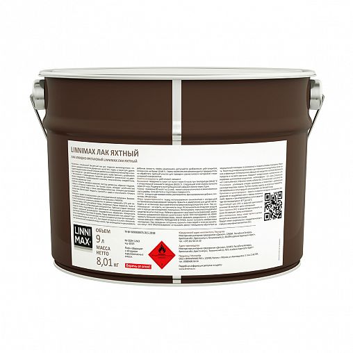 Лак яхтный Linnimax, алкидно-уретановый, глянцевый, 9 л фото Лак яхтный Linnimax, алкидно-уретановый, глянцевый, 9 л фото